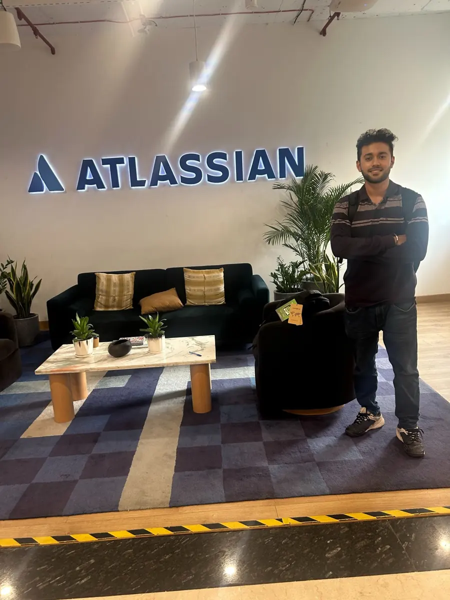Aditya at the Atlassian office in Bengaluru